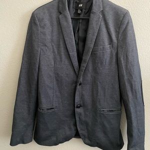 H&M navy blazer with elbow patches